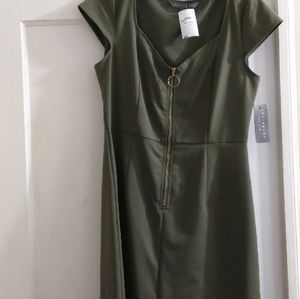 Olive Zipper Dress